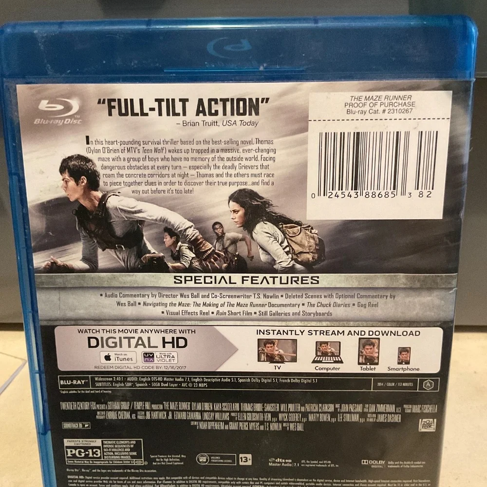 Blu Ray Disc -The Maze Runner. V46